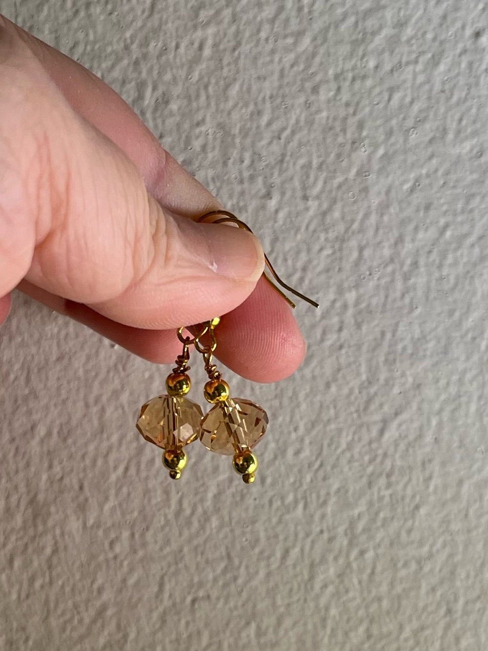 Gold Crystal Drop Earrings - Unbranded